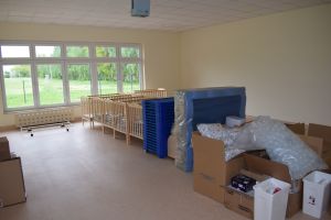 Pomieszczenia żłobka, zagospodarowanie przestrzeni wokół budynku żłobka